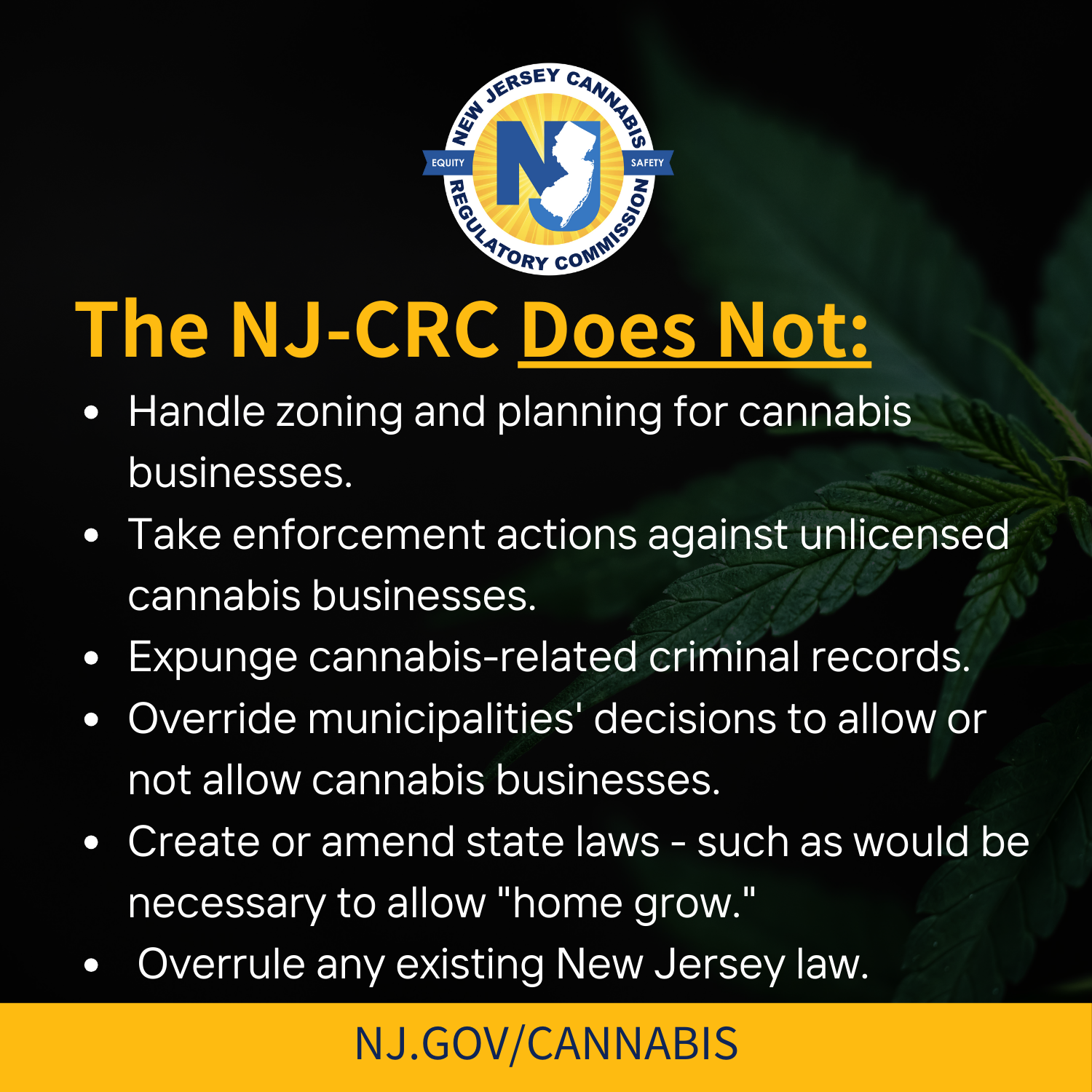 The NJ-CRC does not list